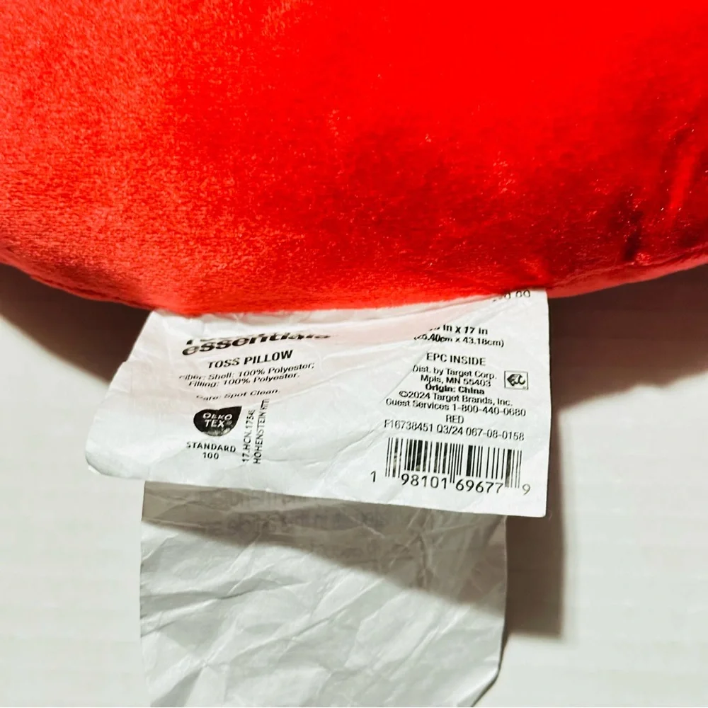 Room Essentials Lip Forever Velvet Throw Pillow in Berry Red & Neon Lip NEW